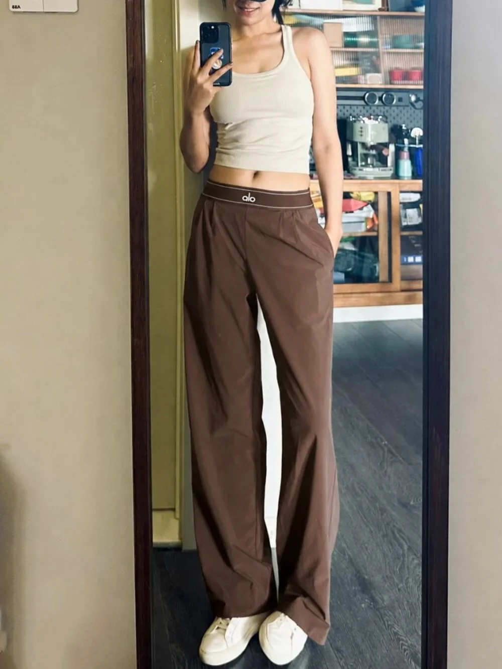 ALO Yoga Suit Up Trouser🤎💓Espresso Coffee Brown ( Regular ) Casual Office /NWT - Picture 7 of 7